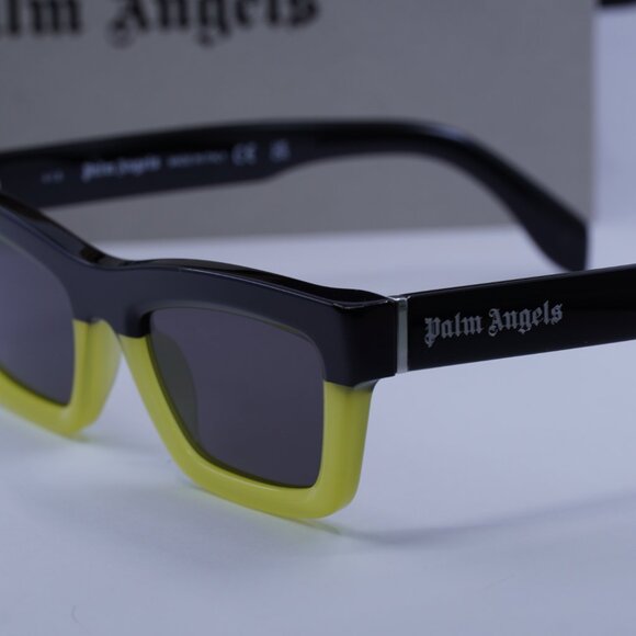 Palm Angels PERI108 MELROSE 1807 Cat Eye Sunglasses - Black/Yellow/Grey - Picture 2 of 9